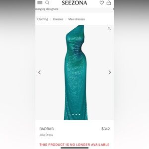 Baobab Jolie Sequin Dress in Turquoise Tide NWT